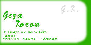geza korom business card