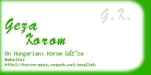 geza korom business card